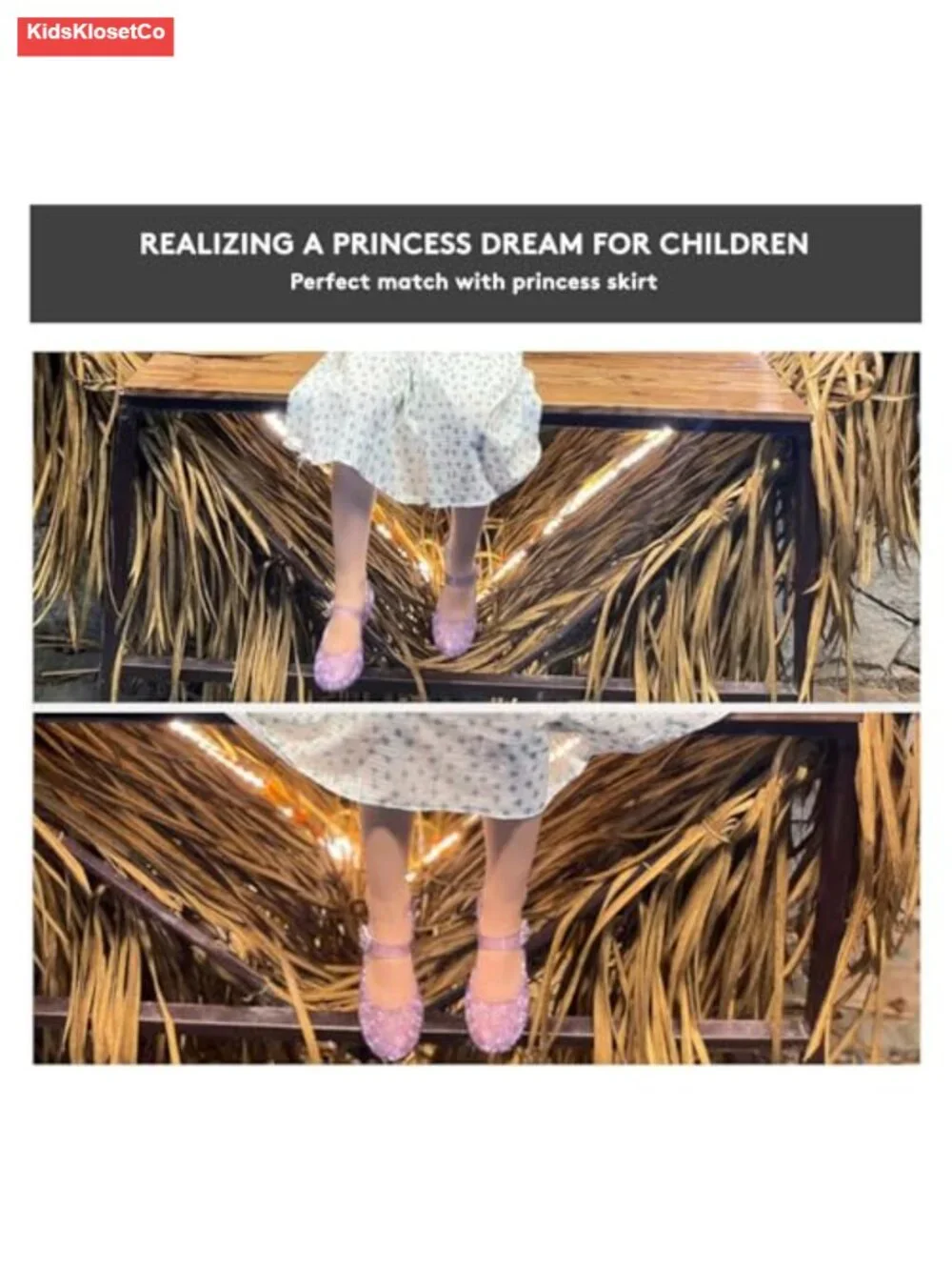 Princess Jelly Mary Jane Flats Dance Party Shoes with Velcro Closure